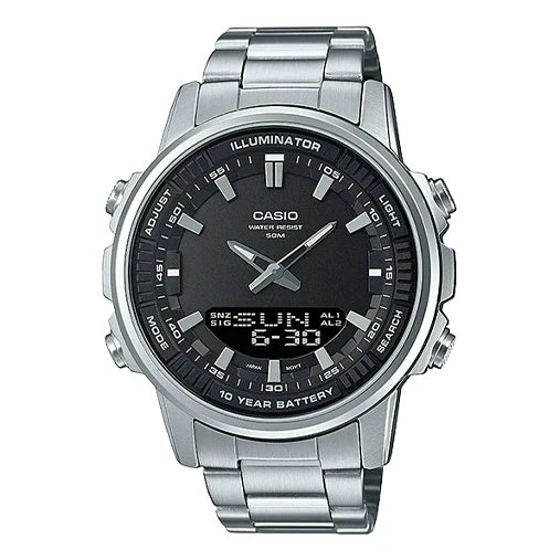 Casio AMW-870DA-Digital-Analog Stainless Steel Watch